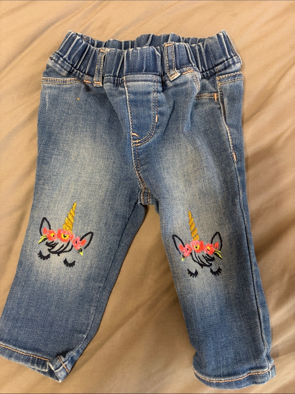 GAP Denim Jeans with Unicorn Knee Embroidery